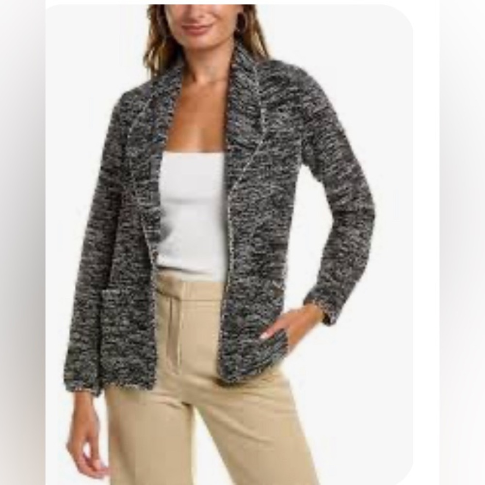 Max Studio Soft Tweed Look Draped Jacket